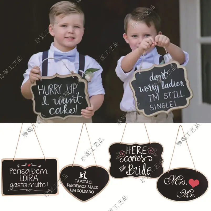 Rustic Wedding Wooden Blackboard Mr Mrs Bridal Shower Decoration Photobooth Birthday Party DIY Home Decor Sign Message Board