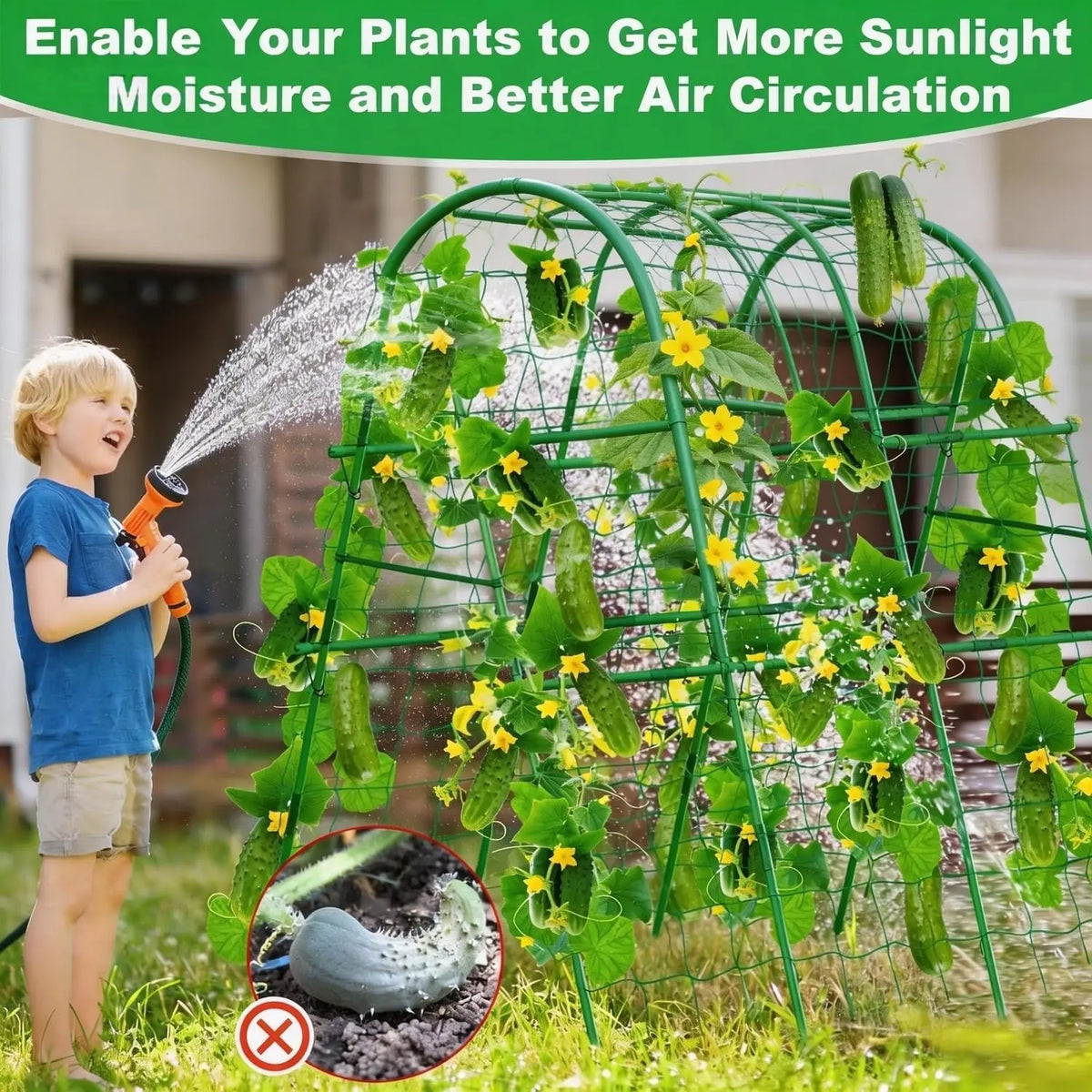 Heavy-Duty Metal Garden Arch Trellis – Rust-Resistant Plant Support