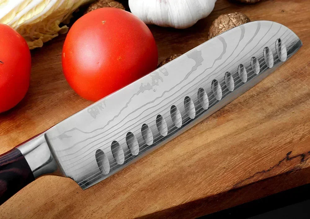 Professional Kitchen Knives Damascus Japanese Santoku Cleaver Slicing Knife Stainless Steel Boning Knife Butcher Cleaver Knife