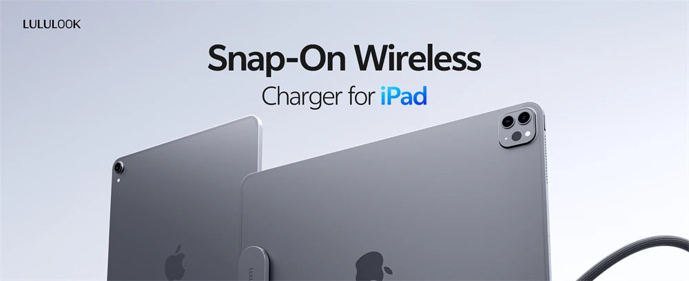 LULULOOK Magnetic Wireless Charger for iPad Pro/Air, 35W Aluminum Alloy Fast Charing with 6.5ft USB-C Cable Smart ipad Charger