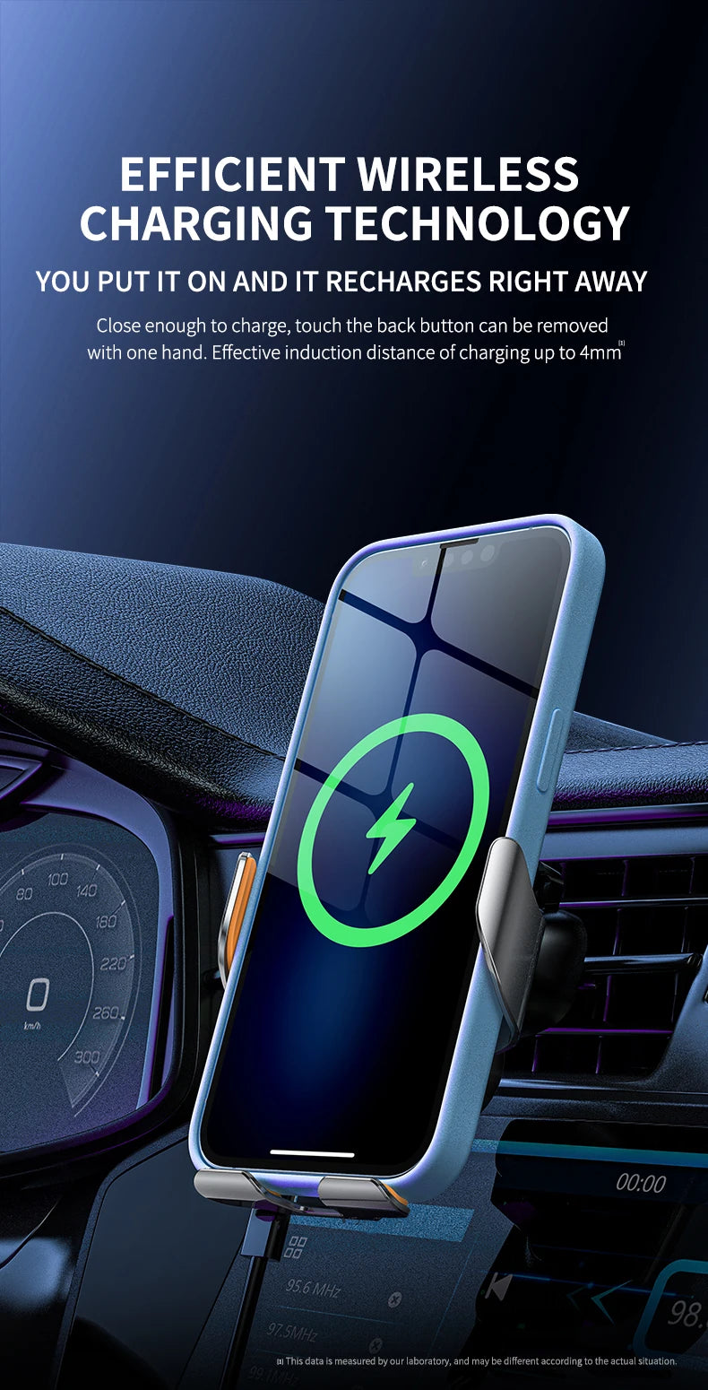 Car Wireless Charger Magnetic Auto Car Mount Phone Holder For iPhone 17 16 15 14 13 12 Samsung Infrared Induction Fast Charging
