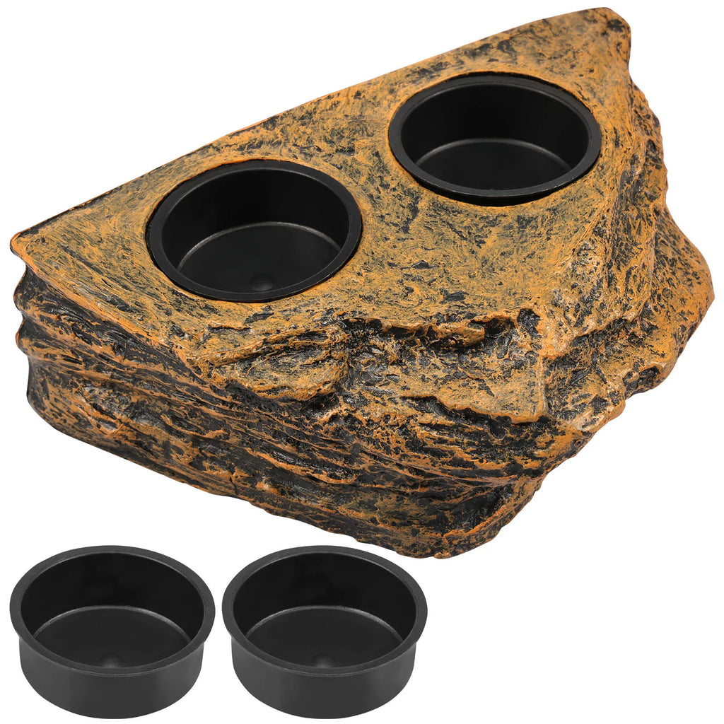 Magnetic Reptile Feeder Ledge Reptile Food Water Dish With 4 Bowl Gecko Lizards Tree Frogs Chameleons Tank Feeder Ledge