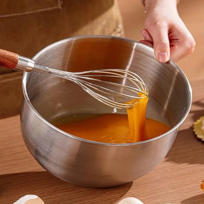 1Pc Multi-Purpose Stainless Steel Bowl - Deep Mixing Basin for Baking Cake Egg Beater Salad, Fruit Storage Kitchen Cooking Tool