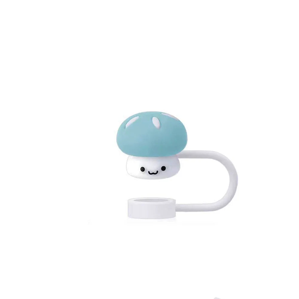 3D Cute mushroom Silicone Straw Covers For Stanley Water Glass Bottle Drinking Dust Cap Straw Tip Cover Cup Accessories For 10mm