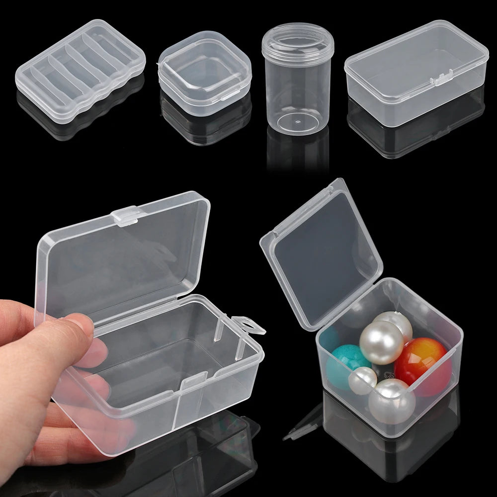 1pc Small Plastic Home Items Sundries Organizer Case Transparent Storage Box Jewelry Beads Container Fishing Tools Storage Box