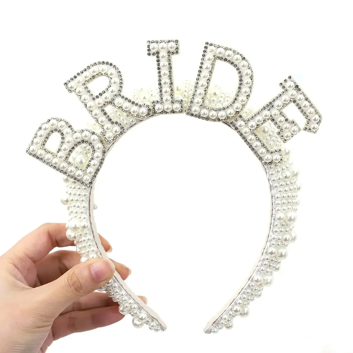 Bride to Be Pearl Crown Headband Bach Bachelorette Hen