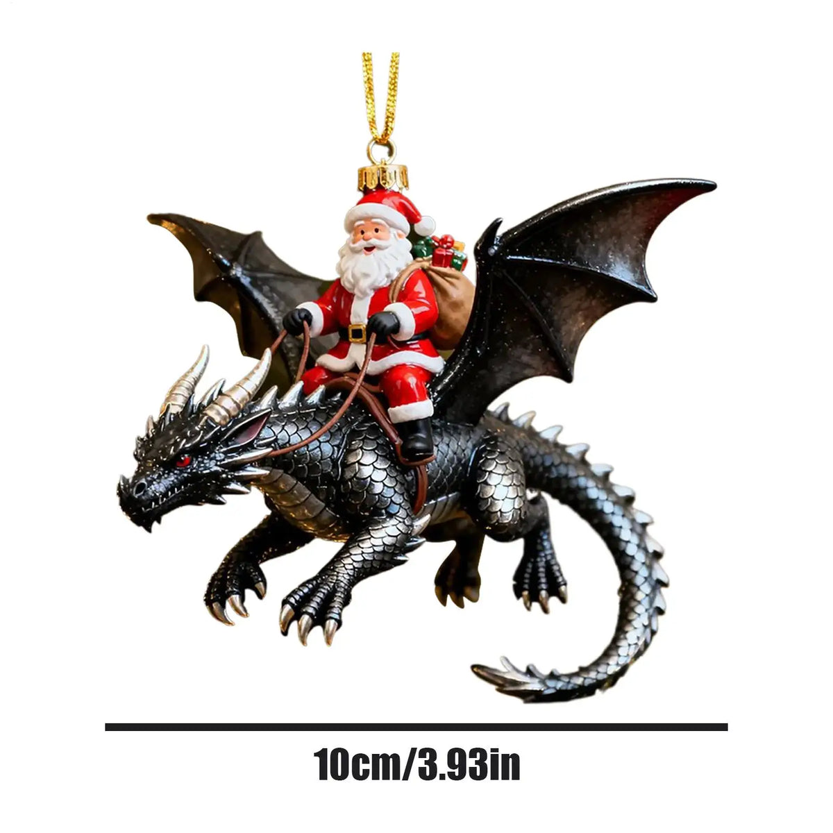 Santa Ornaments 2D Santa Riding a Flying Dragon Decor Christmas Tree Decorations for Christmas Holiday Home Party Wall Window