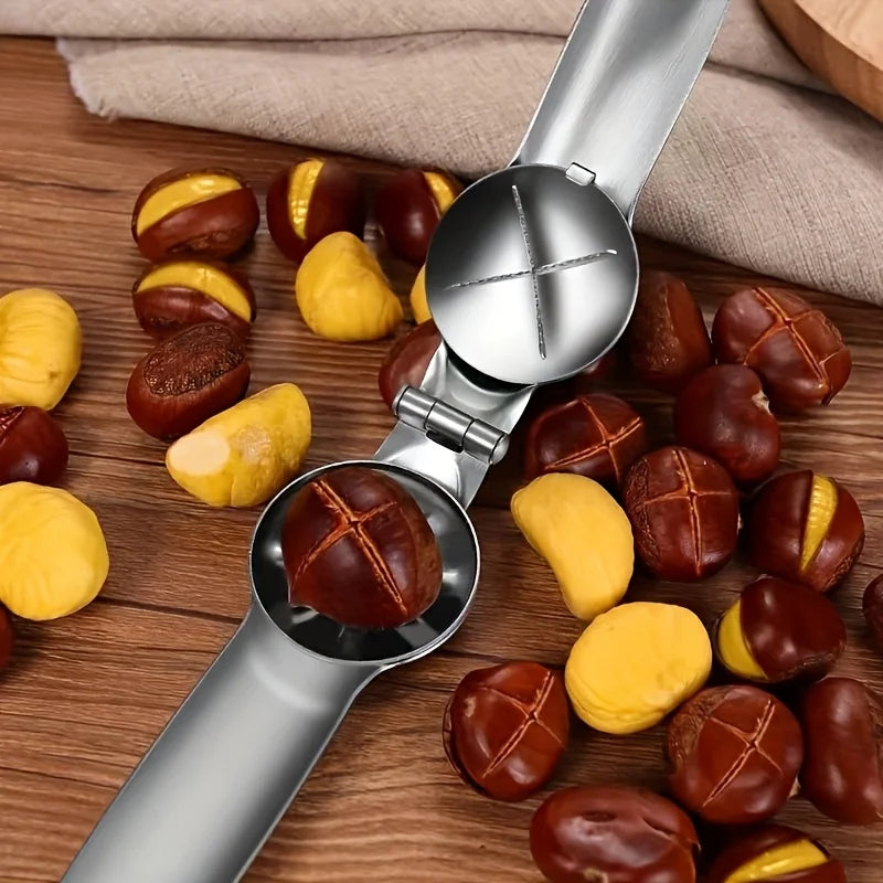 2In1 Chestnut Opener Machine Chestnut Clip Walnut Pliers Sheath Cutter Nut Cracker Sheller Kitchen Tool Walnut Clip Accessories