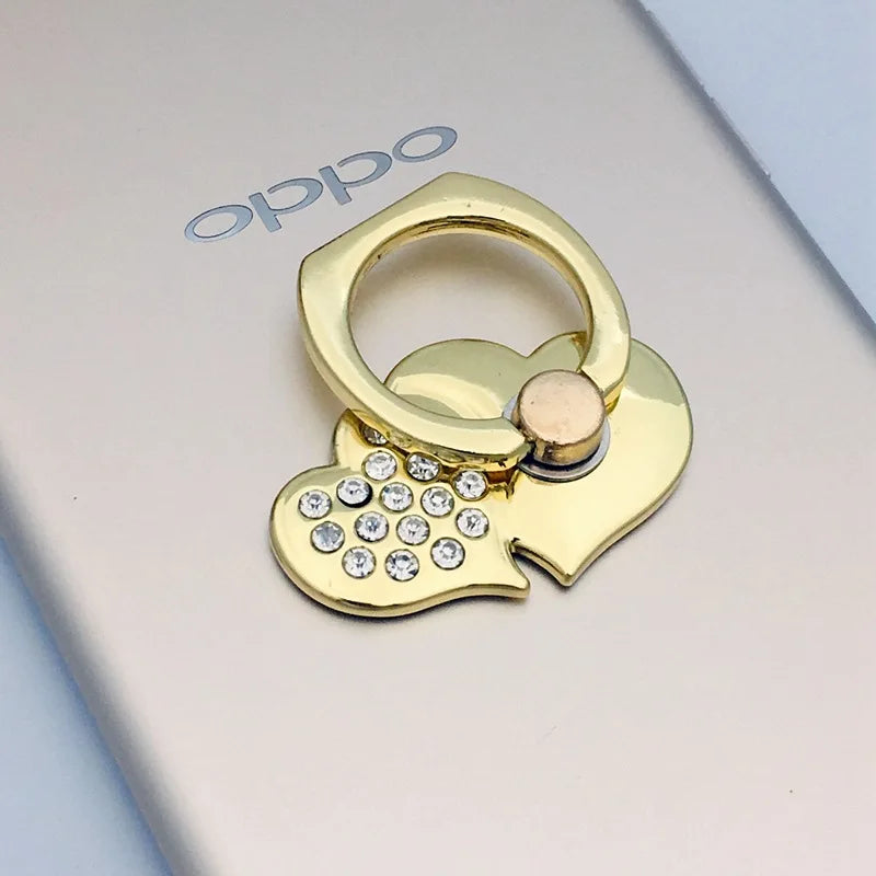 Mind Act Upon Mind Double Heart Phone Ring Holder