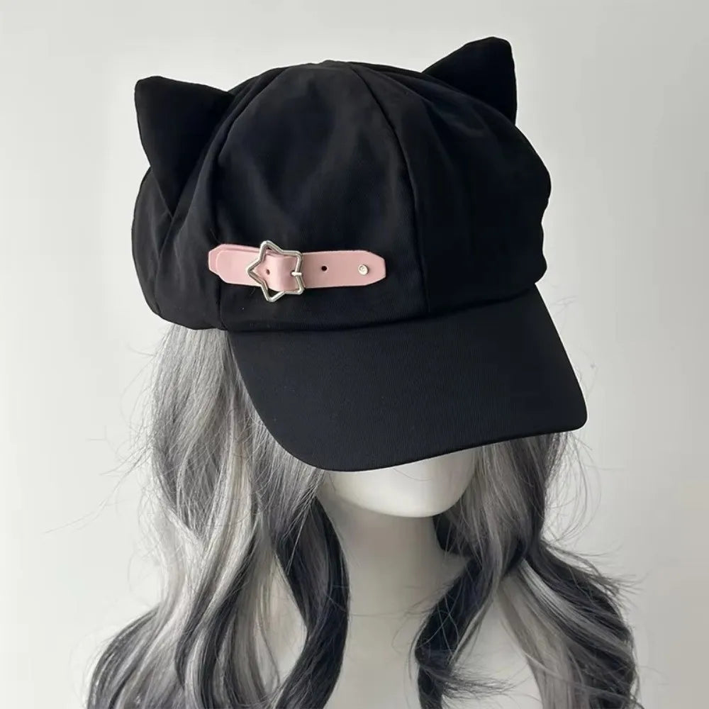 Y2K Cat Ears Lolita Beret Hat Harajuku-Inspired Gothic Steampunk