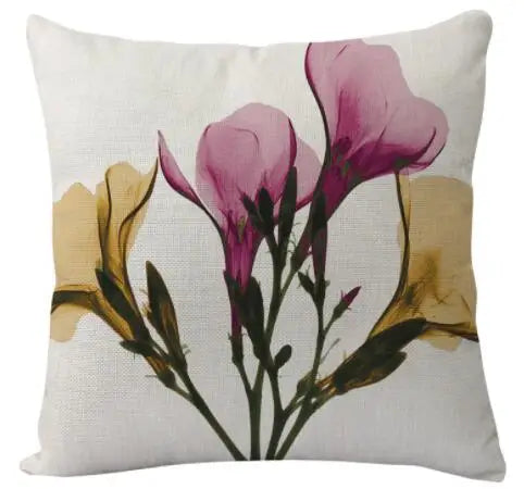 Colorful Flowers Printed Decorative Throw Pillow Floral Plant Cushion Cover Decoration Home Textile For Sofa Home