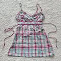 Gothic Plaid Sleeveless Y2K Camisole Women Summer Crop Tops - Multi