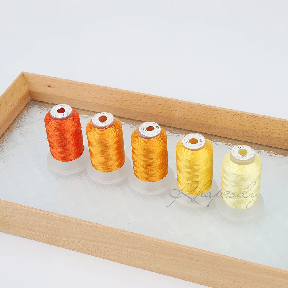 Rhapsody 40WT Polyester Embroidery Machine Thread 550Y 60 Colors Brother Babylock Janome Singer Pfaff Husqvarna Bernina Sewing