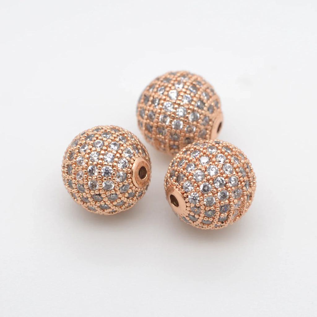 Beads for Jewelry Making Gold Silver Color Accessories Paved