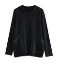 EAM Loose Fit Pocket Irregular Black Sweatshirt New Stand Collar Long Sleeve Women Big Size Fashion Spring Autumn 2026 1DE4263