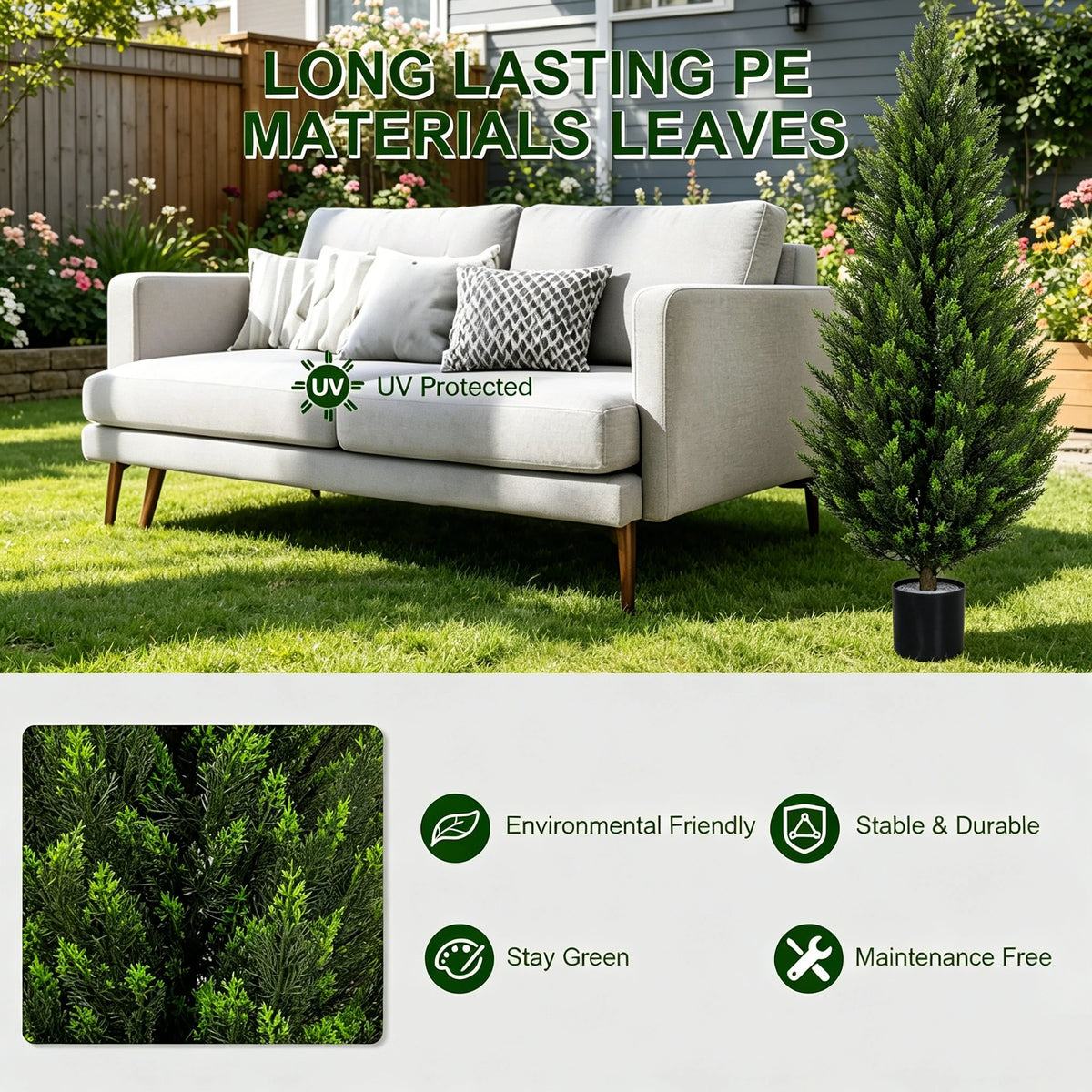 Artificial Cedar Topiary Tree 2/3/4/5/6FT Faux Evergreen Cypress Plant
