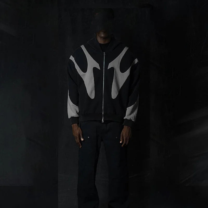 American Retro Letter Printed Devil Pattern Hoodie Y2K Harajuku