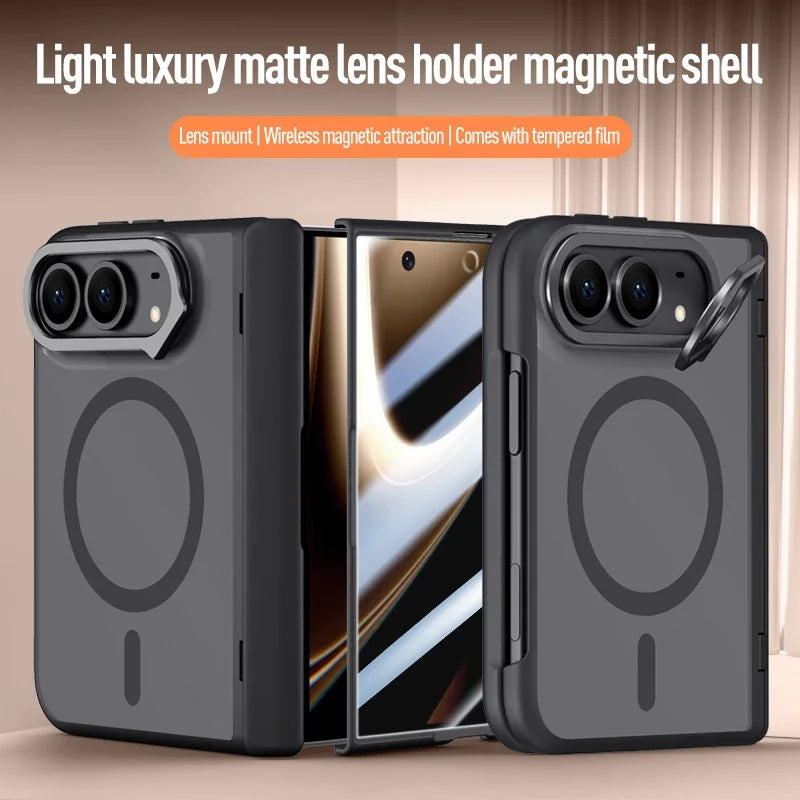 Wireless Charging Glass Film Case for Iphone DUO Best Protection Cell Phone Accessories Hinge Full Cover