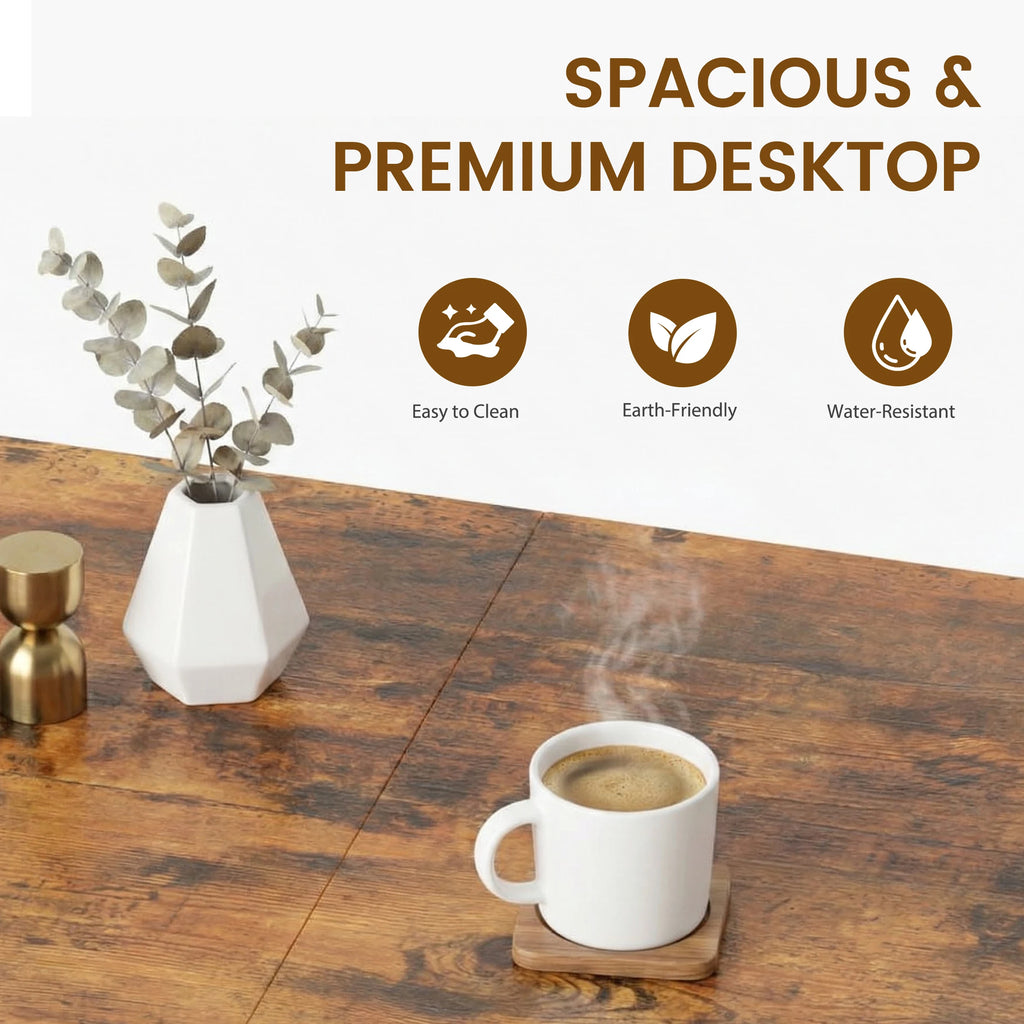 MCQ 47 Inch Standing Office Computer Desk with Drawers and Side