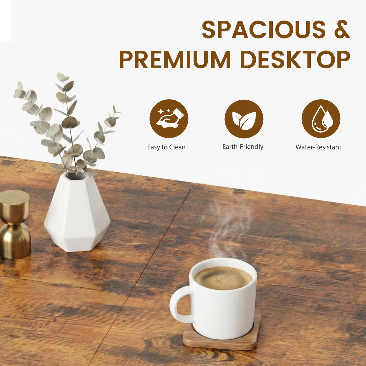 MCQ 47 Inch Standing Office Computer Desk with Drawers and Side