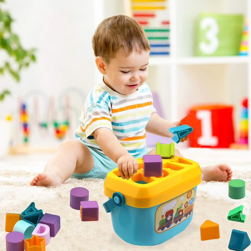 Montessori Shape Sorter Toddler Toys, ABC and Shape Pieces, Sorting Shape Games, Developmental Toys for Children 18M+,gift