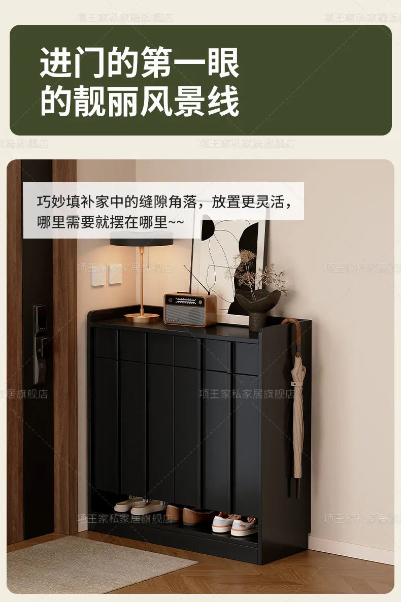 Living Room Storage Shoe Cabinet Hallway Entrance Wooden Modern Shoe Cabinet Black White Zapatero Organizador Furniture Home