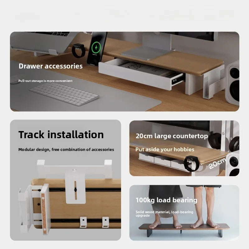 Modern Solid Wood Monitor Stand Riser Modular Computer Desk Organizer Ergonomic Computer Tables Z3 Pro Home Office System