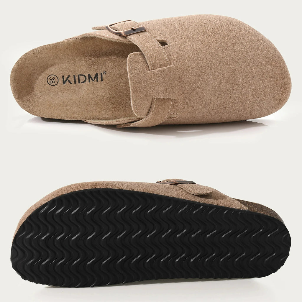 Crestar Cork Suede Mules Slippers For Women Fashion Men