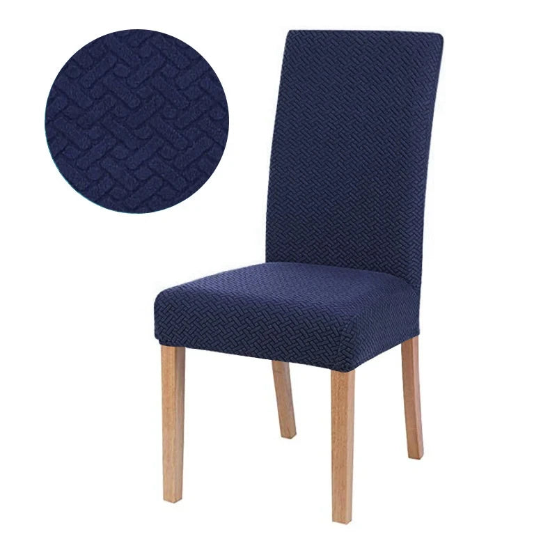 Elastic Dining Chair Cover Stretch Seat Slipcover Jacquard Spandex Protector Case for Kitchen Chair Seat Home Hotel Banquet