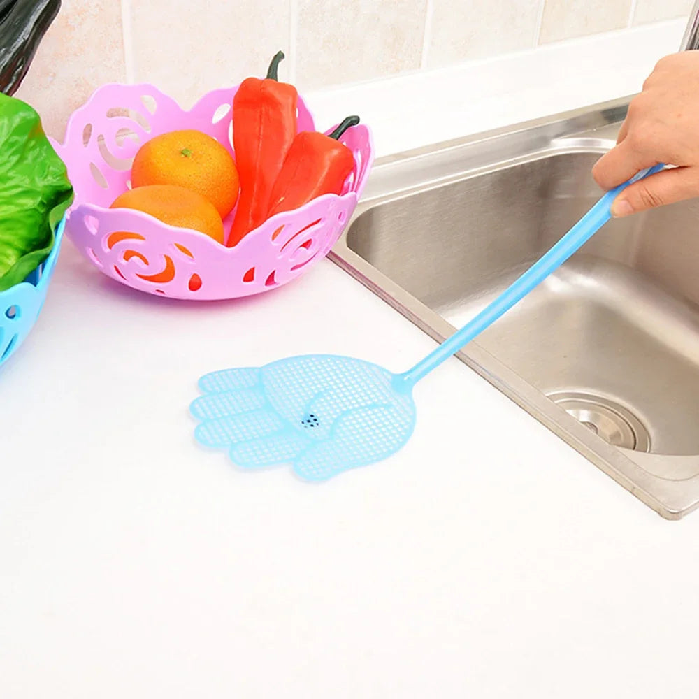 Fly Swatters Cute Palm Pattern Plastic Flyswatters Mosquito Pest Control Insect Killer Home Kitchen Accessories Random