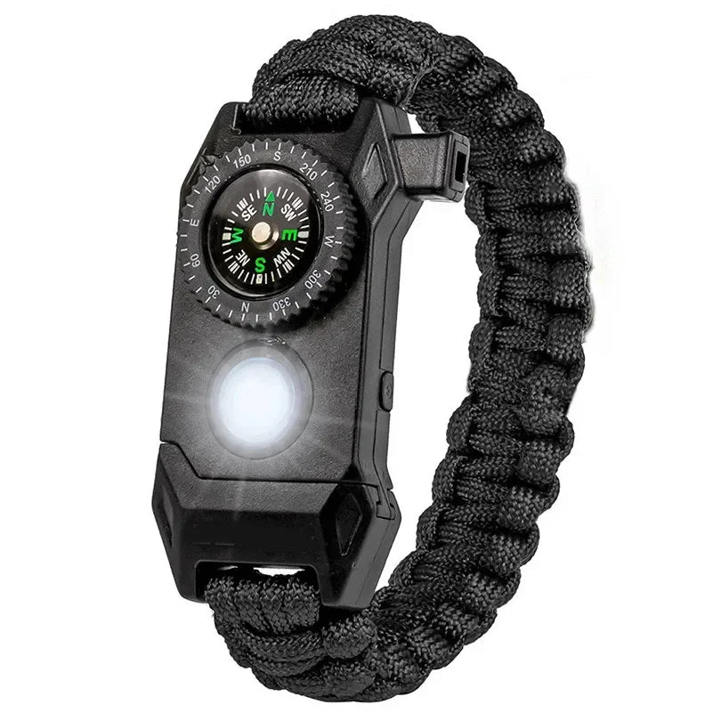 Fashion Men Outdoor LED Light Survival Umbrella Rope SOS