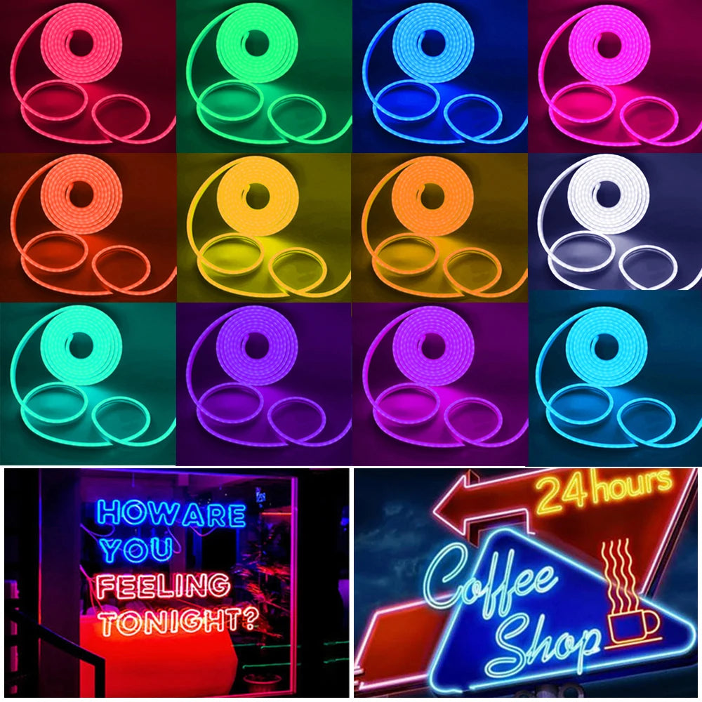 5V USB RGB Neon LED Strip Light 1M 2M 3M 4M 5M LED Neon Strip With App and 44key Remote Control For Home Decor Lights