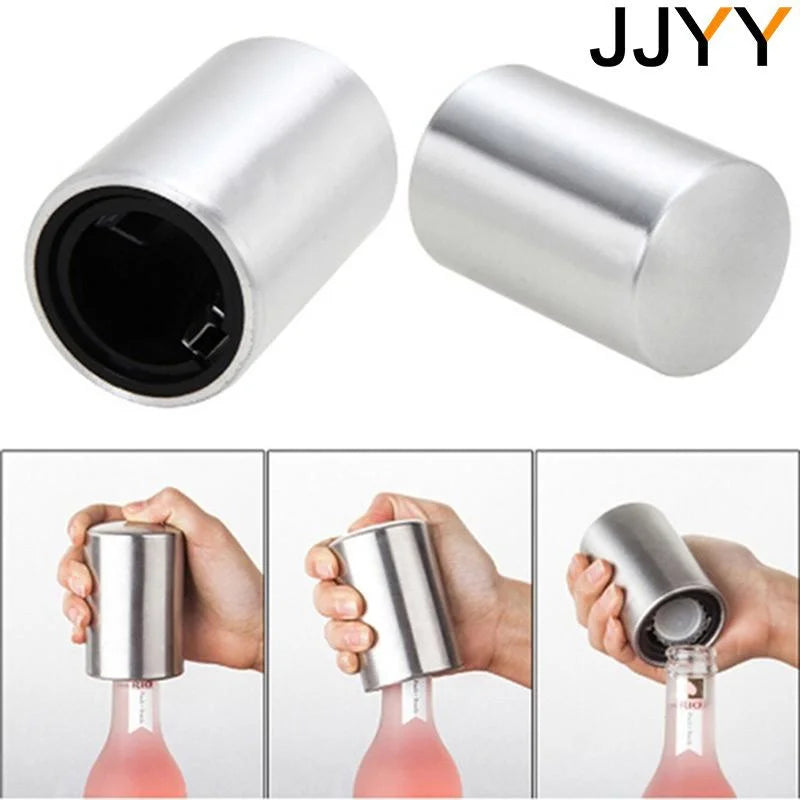Automatic Beer Bottle Opener Magnet Beer Opener Push Down Opener Wine Beer Soda Cap Opener Stonego Kitchen Accessories