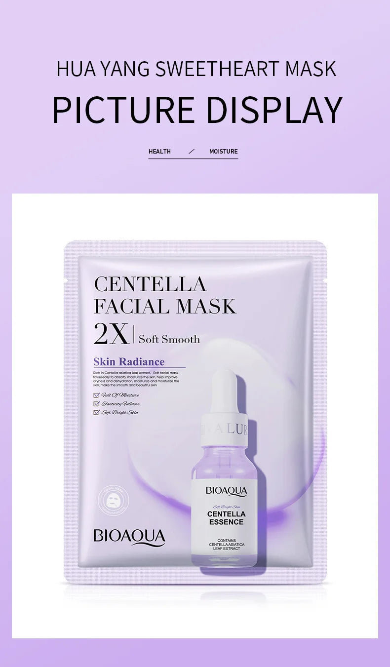 10pcs BIOAQUA Centella Collagen Face Mask Moisturizing Refreshing Sheet Masks Hyaluronic Acid Facial Mask Skin Care Products