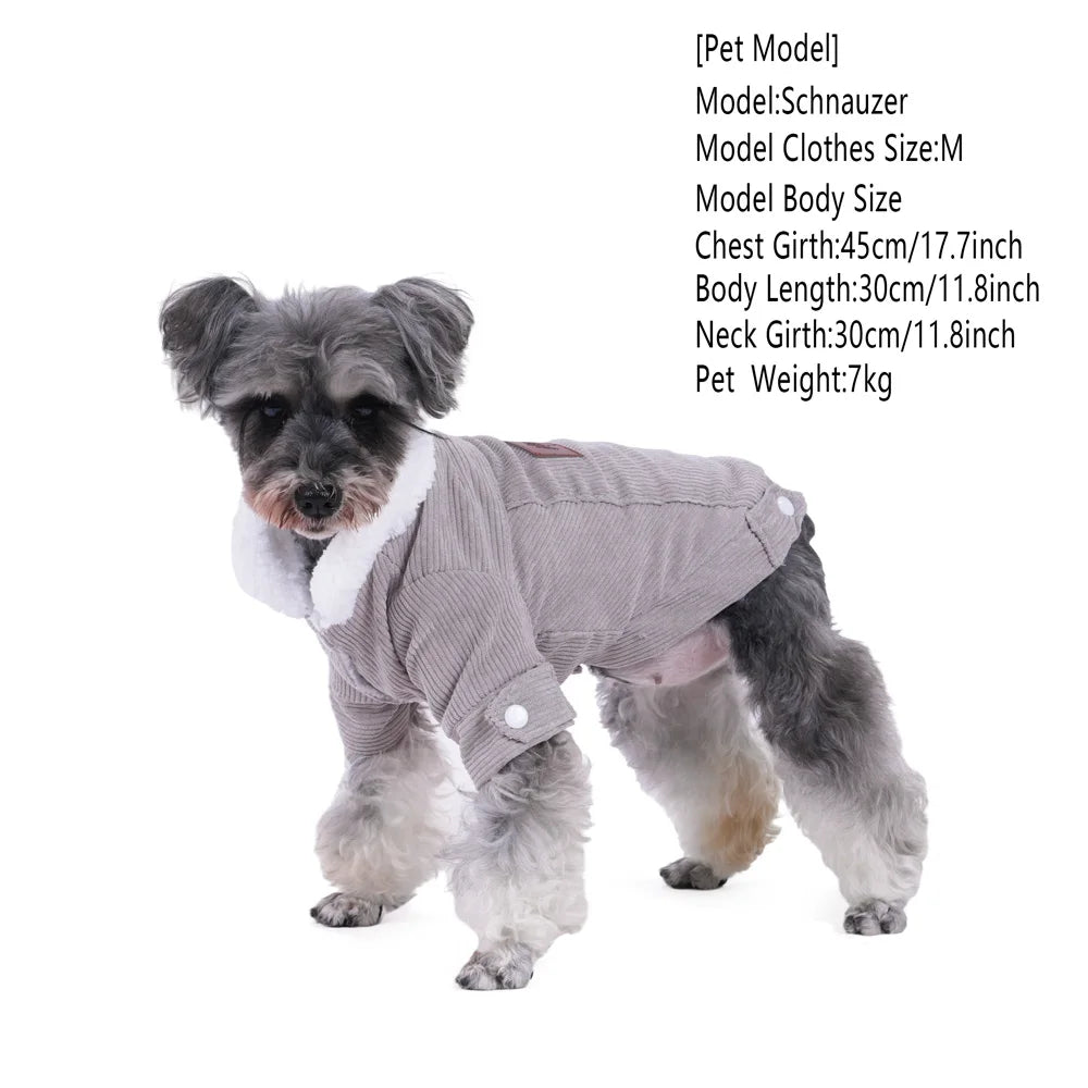 Autumn Winter Pet Dog Clothes Fleece Warm Jacket Coat Cozy Thicken Puppy Clothing for Small Medium Dogs Cat Schnauzer Pug Outfit