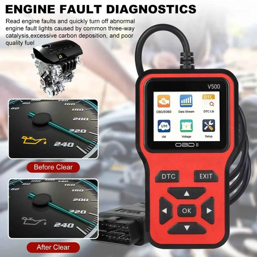 V500 OBD2 Scanner Auto Car Diagnostic Tool with Color