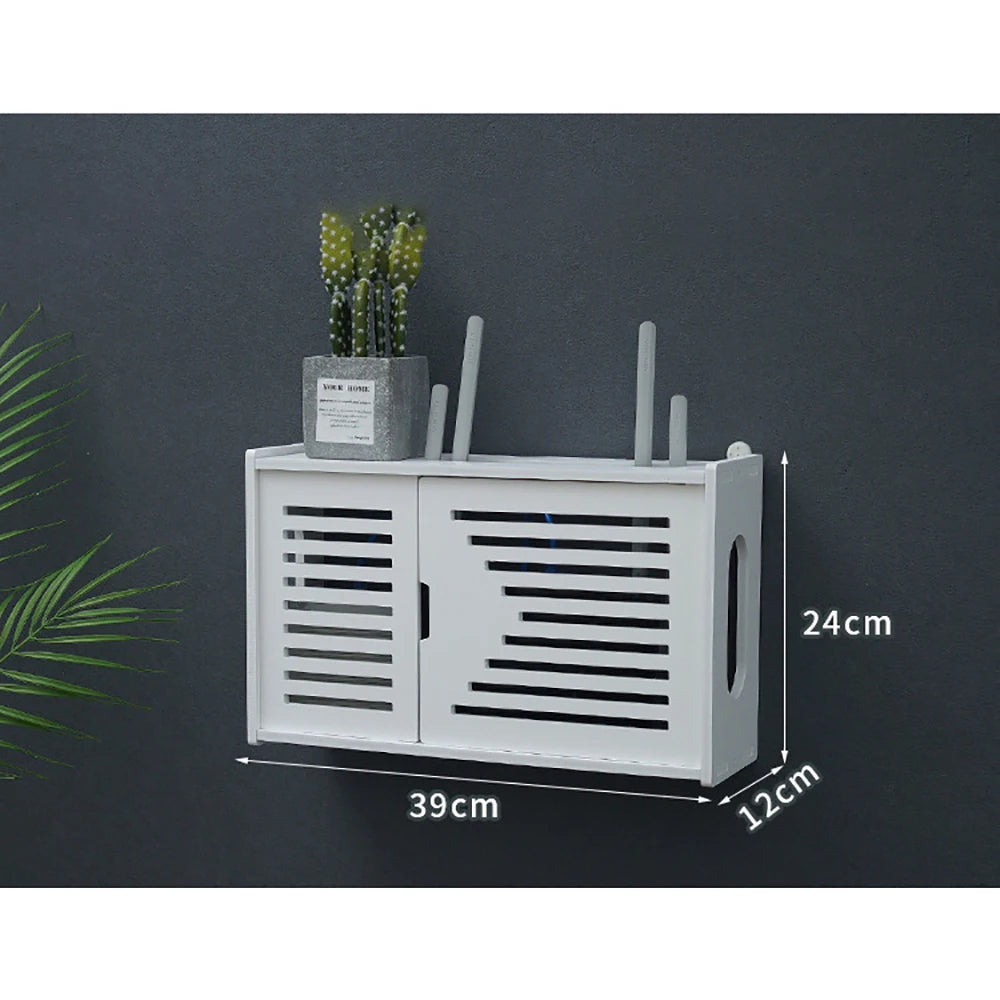 Punch-free Double Layers Wall Shelf TV set-top Box Rack Living Room Router Wall Hanging Storage Box Wireless Wifi Router Shelf