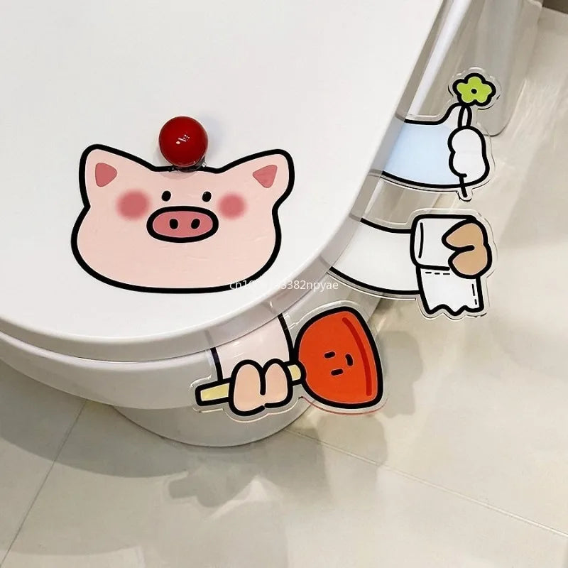 Portable Cartoon Toilet Lifter Tool No Touch Lid Handle Anti Dirty WC Accessories Bathroom Hygiene Helper No Punch Needed унитаз