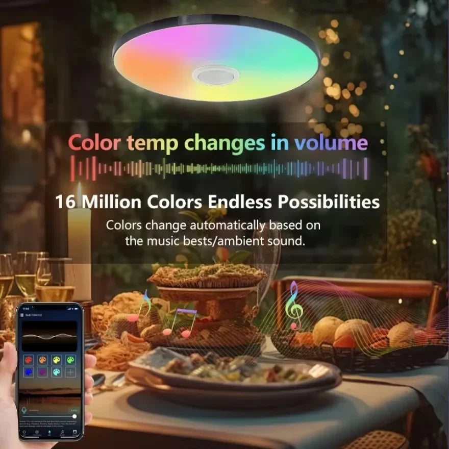 Tuya Smart Audio Ceiling Light APP Remote Control RGB Ambient Lamp Living Room Bedroom Home Decor LED Music Ceiling Lights
