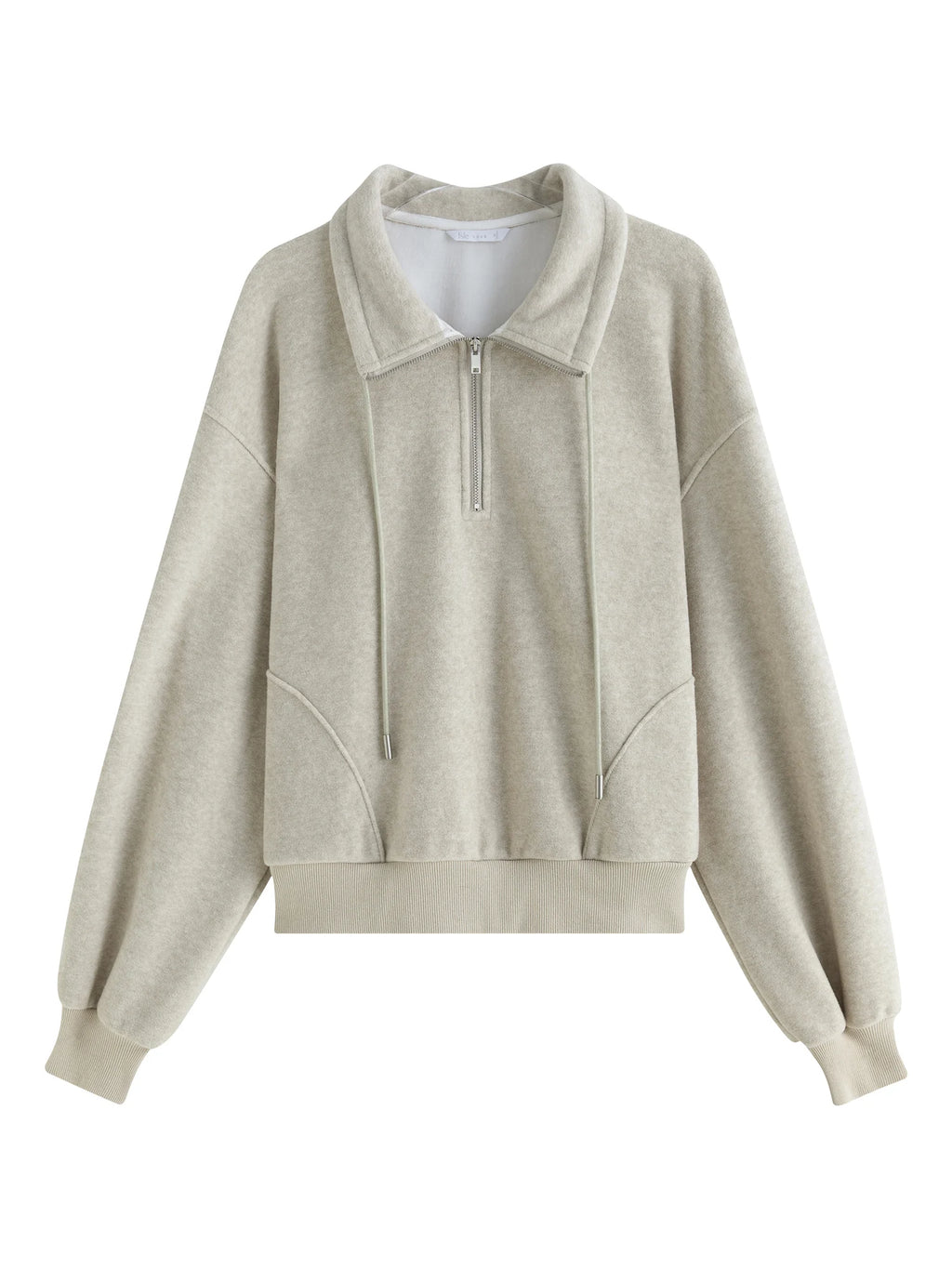 FSLE Women Sweatshirt Set Winter Thick Grey Commuter Sweatshirts Elastic Waist Long Spilt A-Line Women Skirt 24FS14491+24FS14492