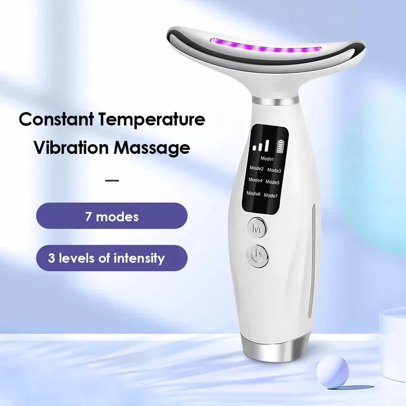 Home Use LED Face Neck Massager 7 Colors Light Therapy 7 Modes 3