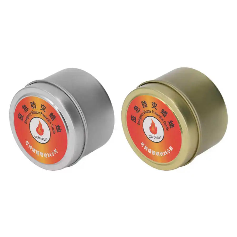 Outdoor Survival Candle 24 Hours Windproof Bright Waterproof Smokeless Camping Candle for Home Wilderness