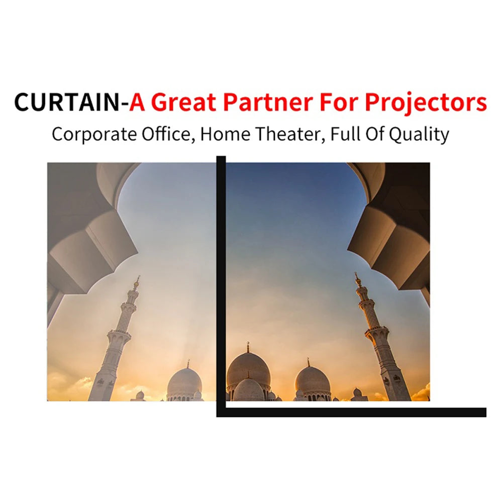 60-150 inch Foldable 16:9 Projector Screen Portable High Density White No Creases Soft Home Movie Theater HD Projection Screen