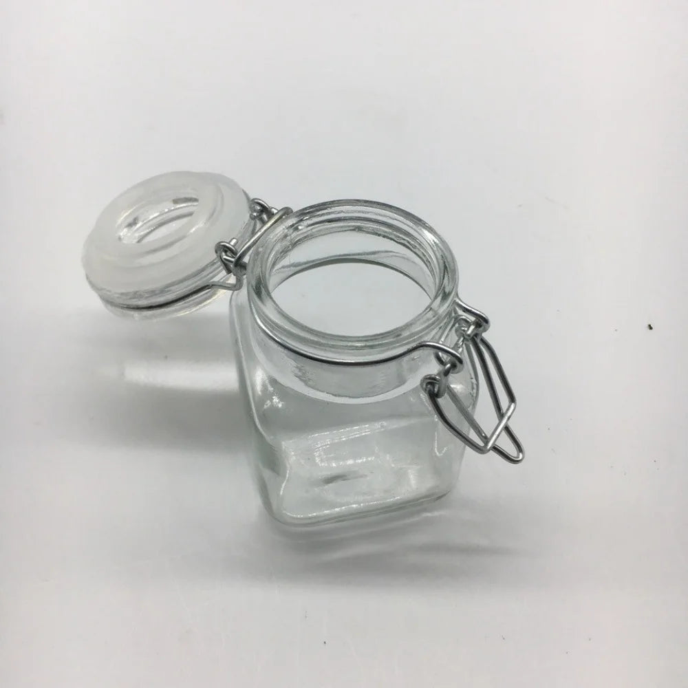 Buckle Glass Jar Transparent Airtight Glass Jar Wide Mouth Container Stylish Sealed Storage Jar For Spice Organization Coffee