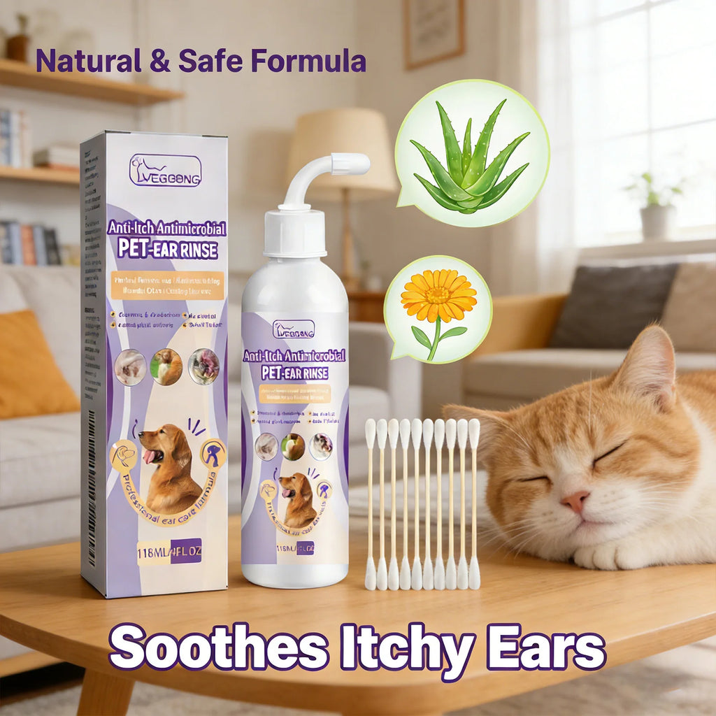 Pet Ear Cleaning Solution Removing Earwax Reducing Odors Prevent