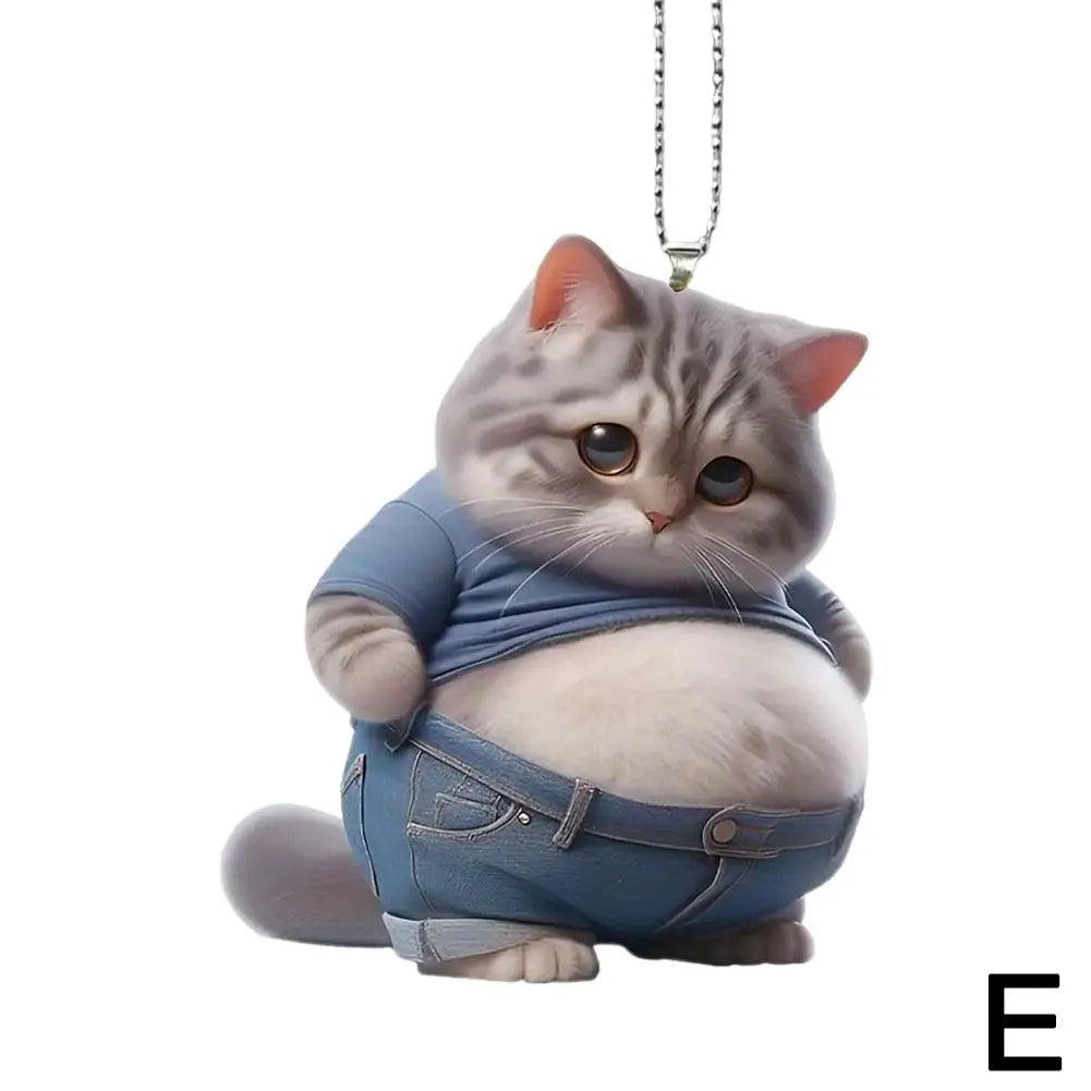Fat Puppy Keychain 2d Flat Acrylic Cartoon Dog Ornament Car Mirror Backpacks Hanging Pendant For Home Decor G3z1