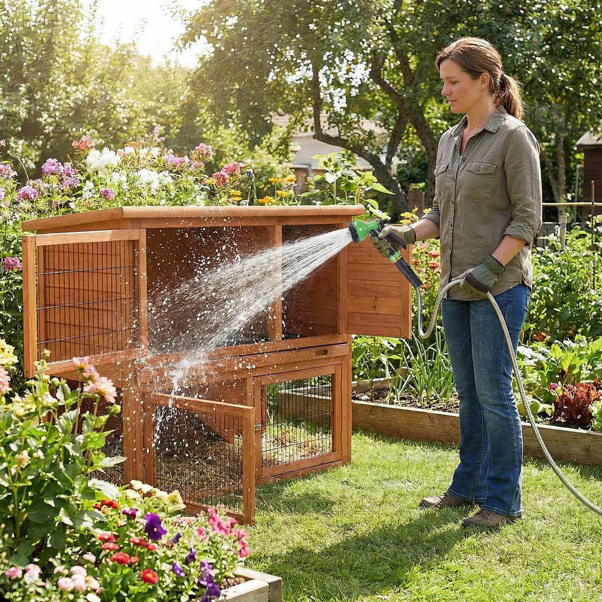 Heavy-Duty No-Kink Stainless Steel Garden Hose with 10-Design Leak-Proof