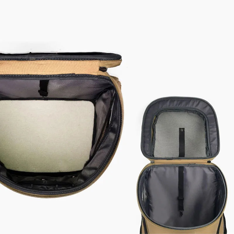 Fat Cat Backpack Carrier Denim Pet Backpack with Space Capsule Bubble for Small Medium Cats Puppy Dog Backpack for Travel Hiking