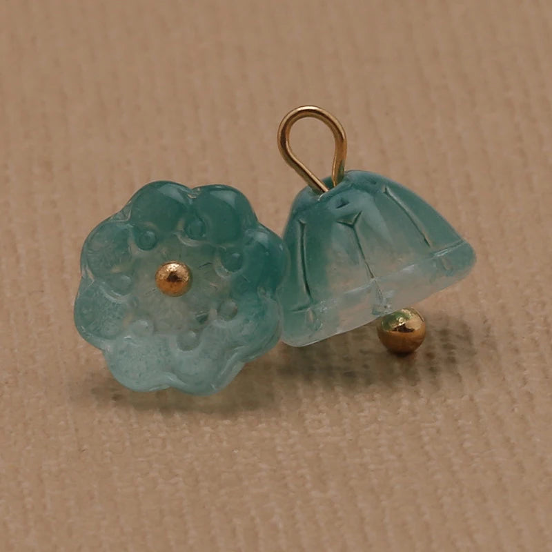 Glass Imitation Jade Mushroom Buttons Exquisite Retro Shirt Button Buckles for Cheongsam Cardigan Decor Sewing Scrapbooking