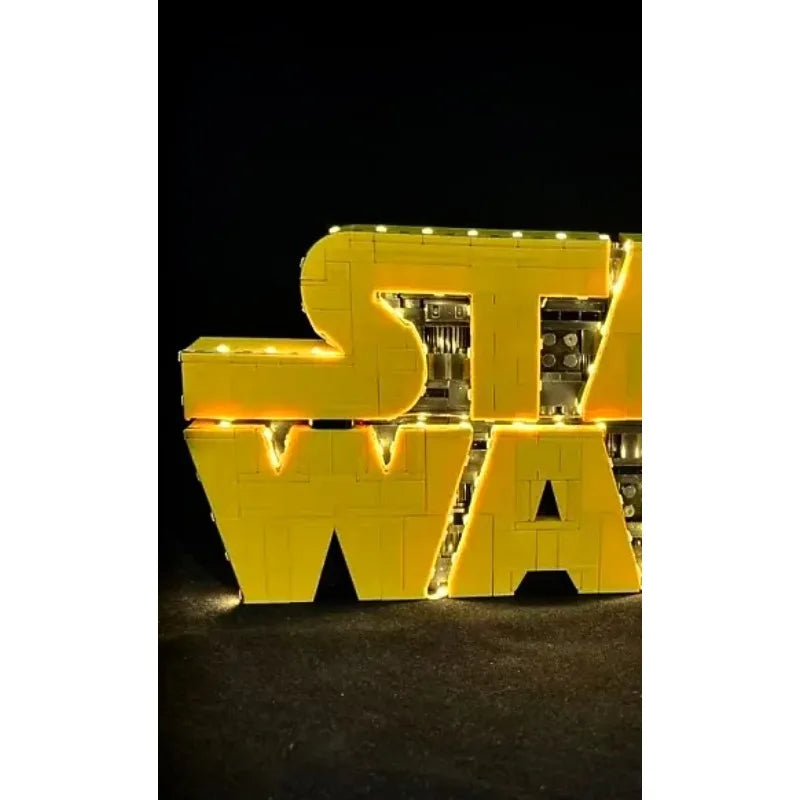 MOC Cosmic Battle logo (just LED lighting), 3D decorations for men and women children assembled blocks toys birthday gifts 75407